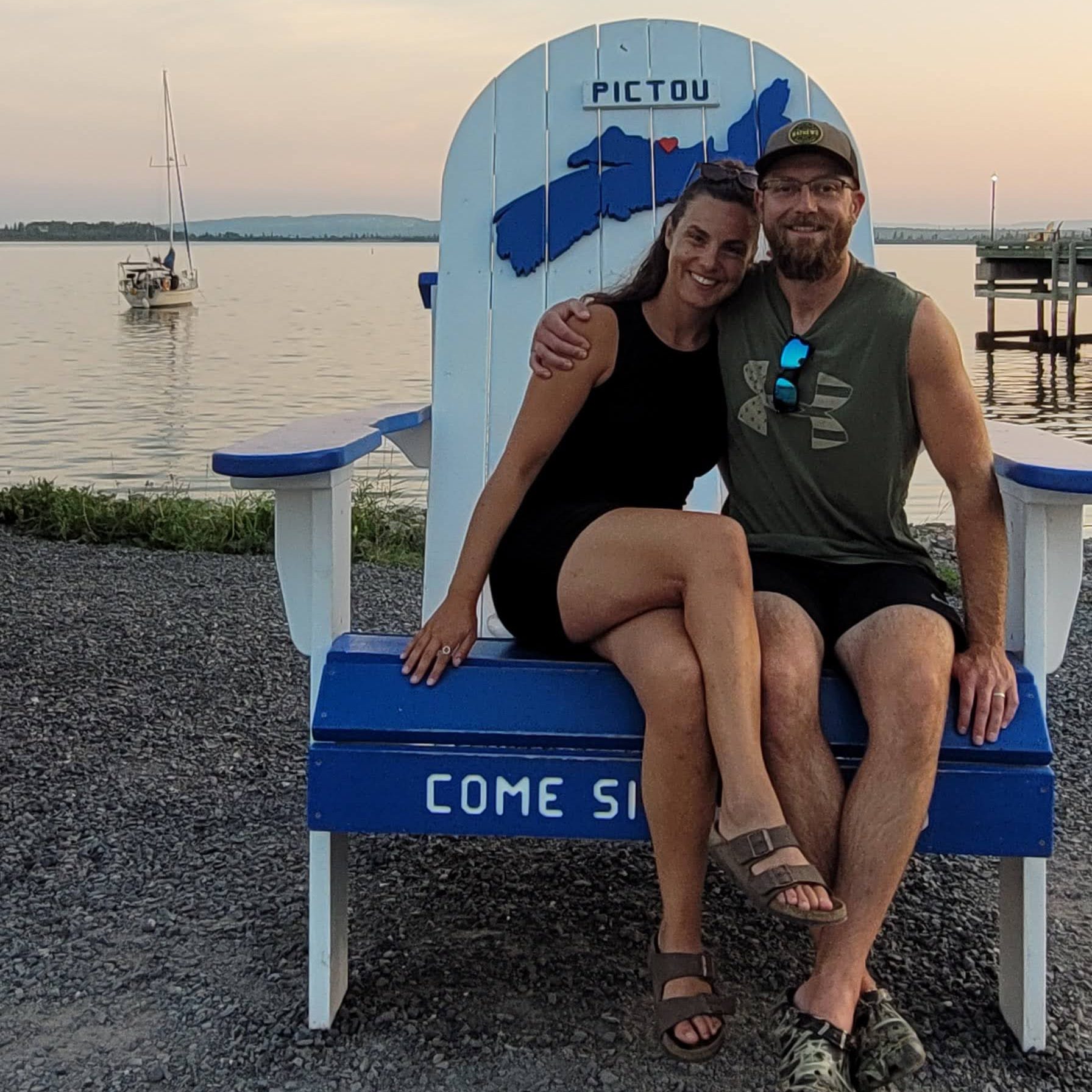 Sunset by the ocean selfie
